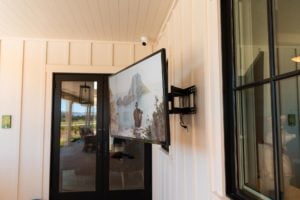 Outdoor 55" Sunbrite TV on the outdoor Patio.